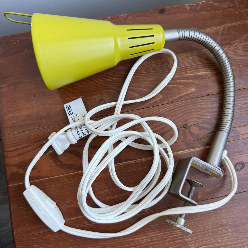 IKEA Vintage 90s Green Kvart Flexible Gooseneck C Clamp Clip Mounted Light Lamp